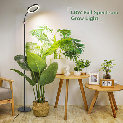 LBW Grow Lights for Indoor Plants Full Spectrum with Stand, Floor Plant Growing Lamp for Large Plants, Auto ON/Off Timer 4/8/12H, 4 Dimmable Levels, 47.2-63 inches Adjustable Height