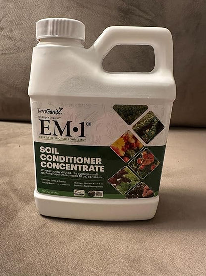TeraGanix EM-1 Soil Conditioner (1 Btl = 16 Gal), Microbial Inoculant Concentrate, Plant Growth, Root Enhancer, Liquid Probiotic for Soils & Plants, Seed Germination, Garden, Lawn Care (16 fl oz)