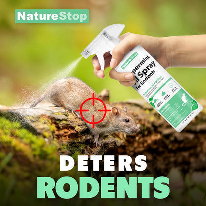 Peppermint Oil Spray for Rodents, Repellent for Indoor & Outdoor Use, 16 oz (475mL)
