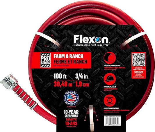 Flexon 3/4" x 100ft Farm & Ranch Garden Hose