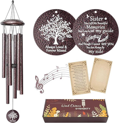 Memorial Gifts for Loss of Sister, 25''Memorial Wind Chimes of Sympathy Gifts for Loss of Sister, Bereavement, Condolence, Remembrance Gifts,Windchimes in Memory