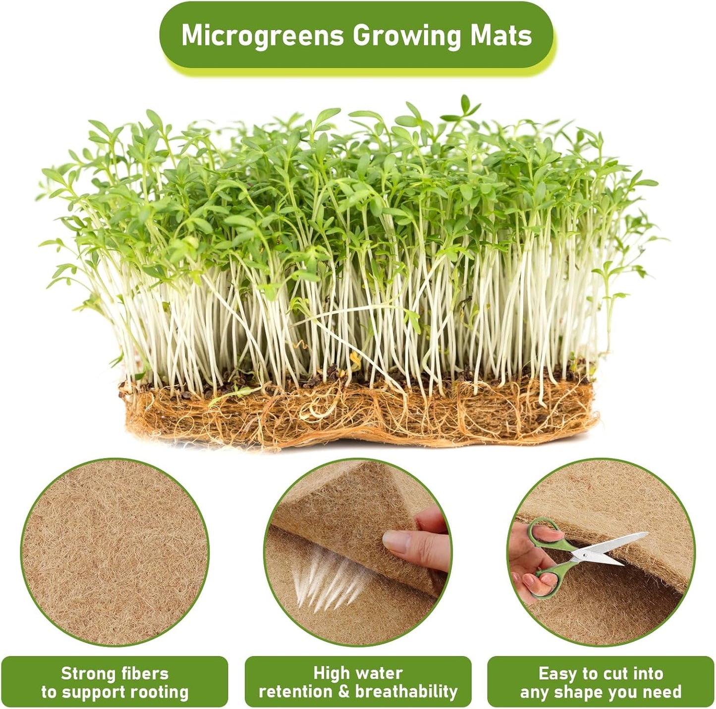 Legigo 12 Pack Hemp Grow Mat for Microgreens- 10" X 20" Hydroponic Jute Grow Pads for 1020 Growing Trays, Hemp Fiber Mats Sprouting Pads Microgreens Growing Kit for Indoor Organic Wheatgrass Sprouts