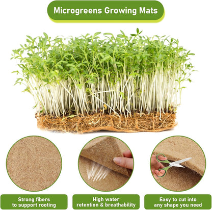 Legigo 12 Pack Hemp Grow Mat for Microgreens- 10" X 20" Hydroponic Jute Grow Pads for 1020 Growing Trays, Hemp Fiber Mats Sprouting Pads Microgreens Growing Kit for Indoor Organic Wheatgrass Sprouts