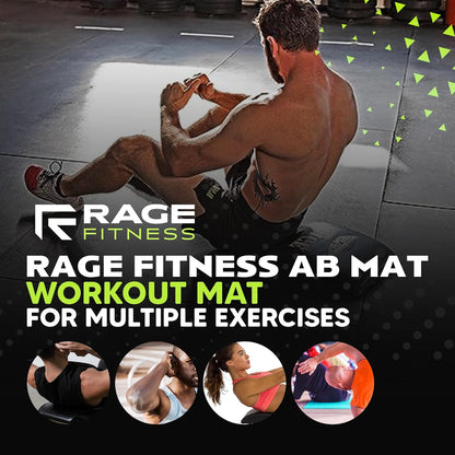 Rage Fitness Abdominal Mat, Ab Mat, Core Trainer, Crossfit Core Workouts, Sit ups, Crunches - Workouts Included