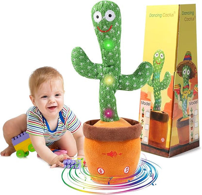 MIAODAM Dancing Talking Cactus Toy for Baby Toddler, Colorful Glowing Repeating What You Say, Singing Talking Toy 120 Pcs Songs for Baby Dancing Cactus Mimicking Toys