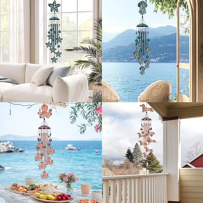 Dachshund Dog Wind Chimes for Outside, Dachshund Gifts for Women, Memorial Dog Wind Chime, Large Dachshund Decor for Dog Lovers, 40" Outdoor Garden Decor for Lawn, Porch, Patio, Yard