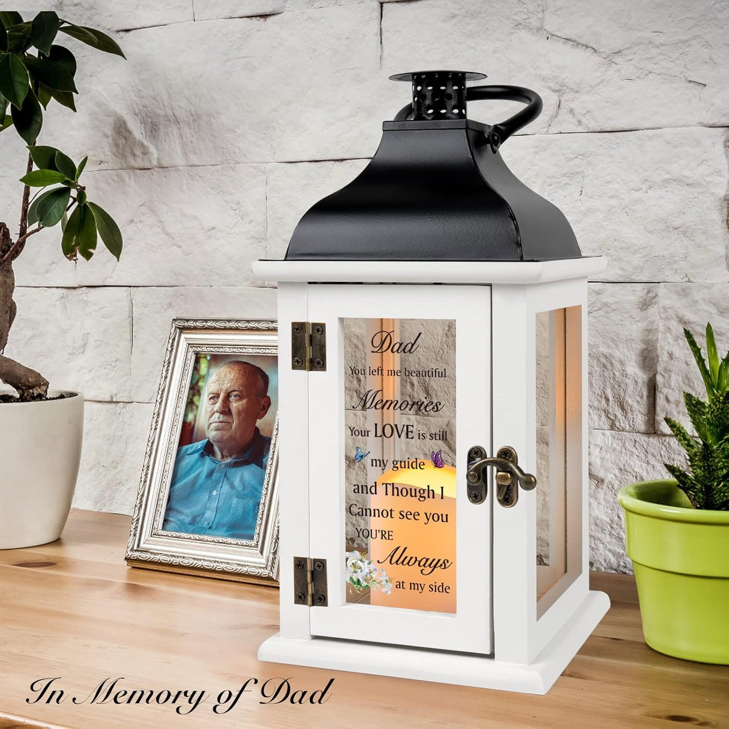 Memorial Lantern - Bereavement Sympathy Gifts for Loss of Father Memorial Gifts for Loss of Father Thoughtful Funeral Gifts for Loss of Father Remembrance Gifts for Loss of Loved One