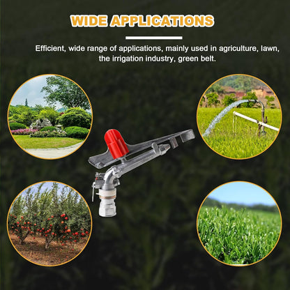 1.5" Agriculture Farm Irrigation Sprinkler Lawn Sprinkler Irrigation Spray Gun Large-Area Watering Spray 360° Rotary Farm Lawn Garden Irrigation, Pack of 2