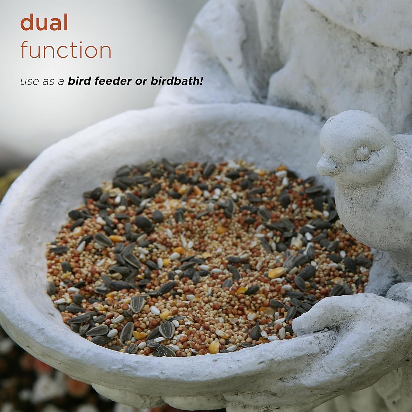 Alpine Corporation 45" Tall Outdoor Saint Francis Birdbath Statue Yard Art Decoration, Light Gray