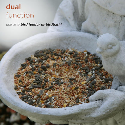 Alpine Corporation 45" Tall Outdoor Saint Francis Birdbath Statue Yard Art Decoration, Light Gray