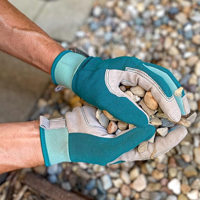 Wells Lamont Women's High Dexterity Adjustable Work and Gardening Gloves, Green, Medium (7754M)