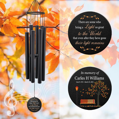 Personalized 36" Memorial Wind Chimes for Outside, Sympathy and Bereavement Gift for Loss of Loved One, A Thoughtful Remembrance of Mother, Father or Husband for Garden and Patio