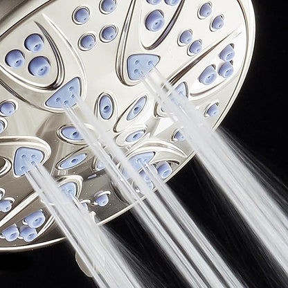 AquaDance Antimicrobial/Anti-Clog High-Pressure 6-setting Hand Shower with Nozzle Protection from Growth of Mold, Mildew & Bacteria for Stronger Shower! - Sunset Blue