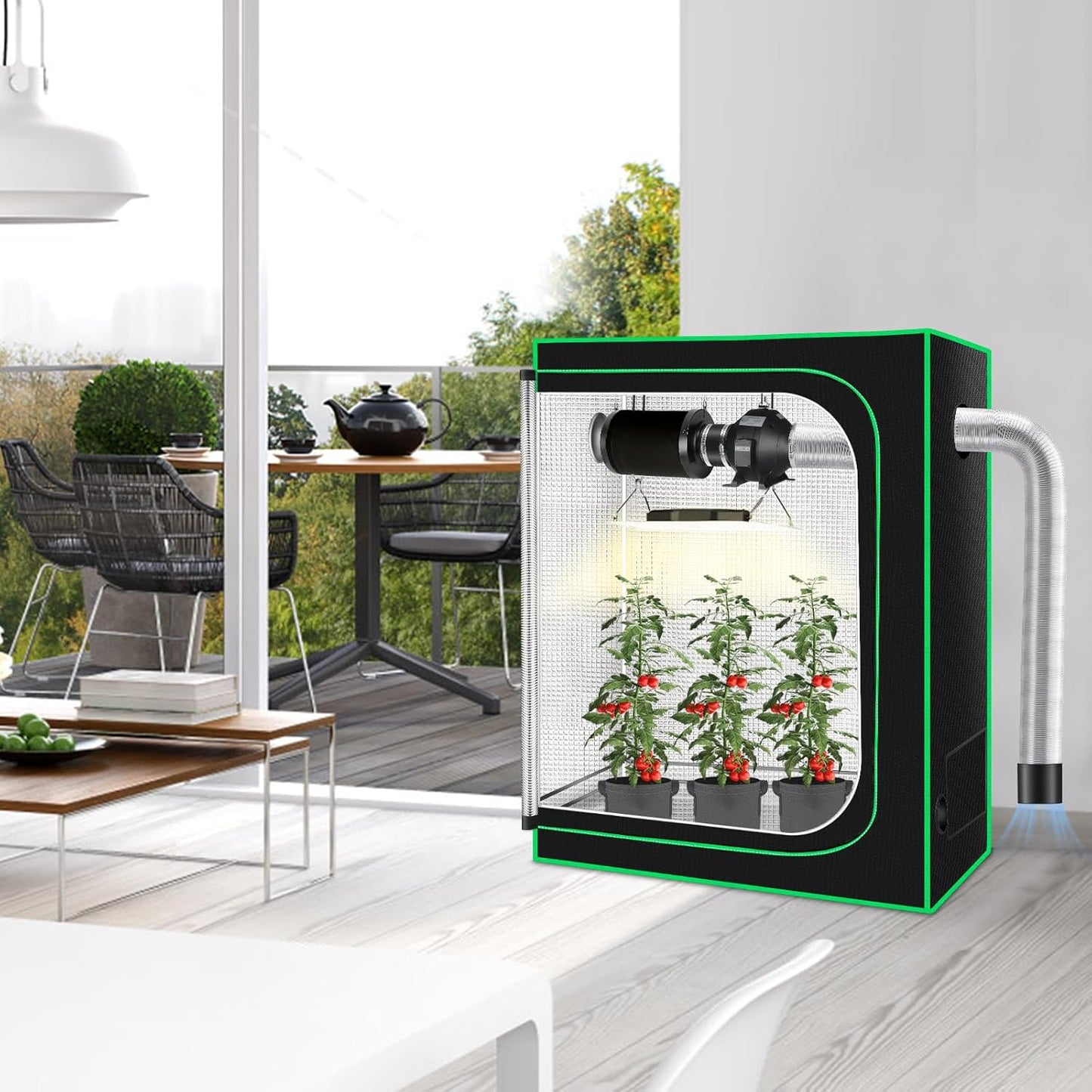 MELONFARM Air Filtration Kit, 4" 190 CFM Inline Duct Fan with E12 Speed Controller, 6.6 Ft Ducting & Rubber Coupler, Ventilation Exhaust Fan for Cooling Booster, Grow Tents, Hydroponics