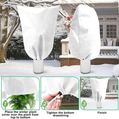 DQS 3 Pack Plant Covers Freeze Protection, 23.6" x 31.4" Winter Frost Protection Blankets Frost Cloth,Suitable for Outdoor Winter Frost, Cold Weather, shrubs, Trees, Jackets, and coverings