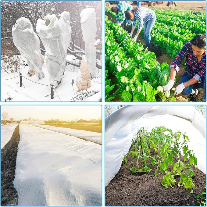 10ft x 50ft Plant Covers Freeze Protection, 1.2oz Frost Blankets Floating Row Cover for Plants Frost Protection Covers Garden Winter Frost Pests Protection,White