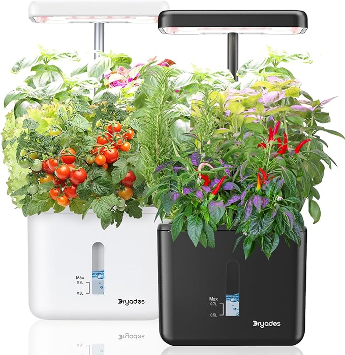 2 PACK Plant Pots Indoor Garden Planter Growing Systems Small Smart Soil Gardening System with 17 Watts LED Grow Light Auto Timer Self-Watering Soil Planter Pot Gifts for Mom Women (No Seeds&Soil)