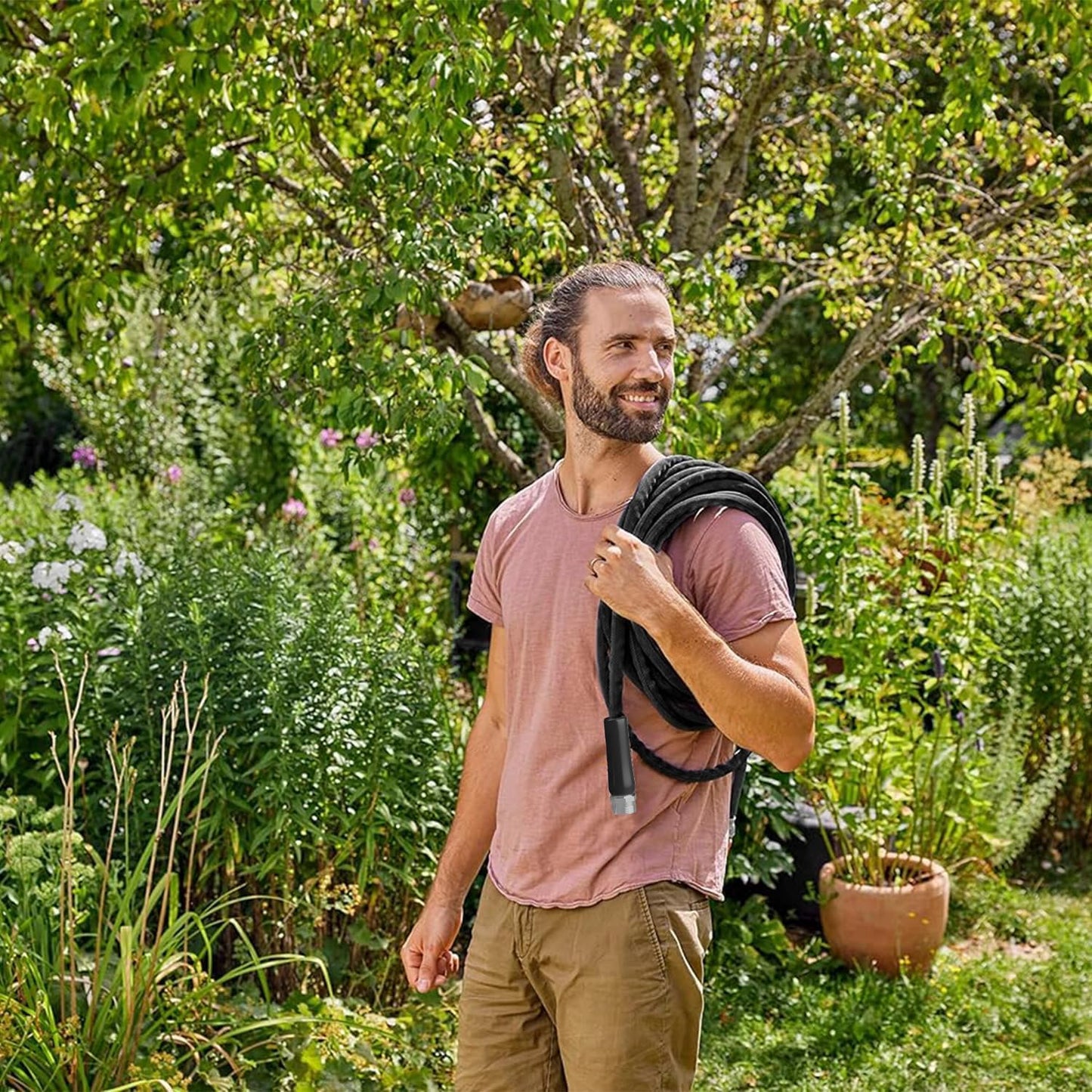 Garden Hose, Lightweight, Ultra Flexible, Durable, Kink-Free Garden Hose, RV, Marine and Camper Hose (75 FT)