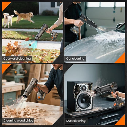 990,000 RPM Cordless Leaf Blower - 21V Electric Handheld Leaf Blower with 2×4.0Ah Batteries & Fast Charger - Lightweight for Patio, Lawn, Yard, Deck Cleaning