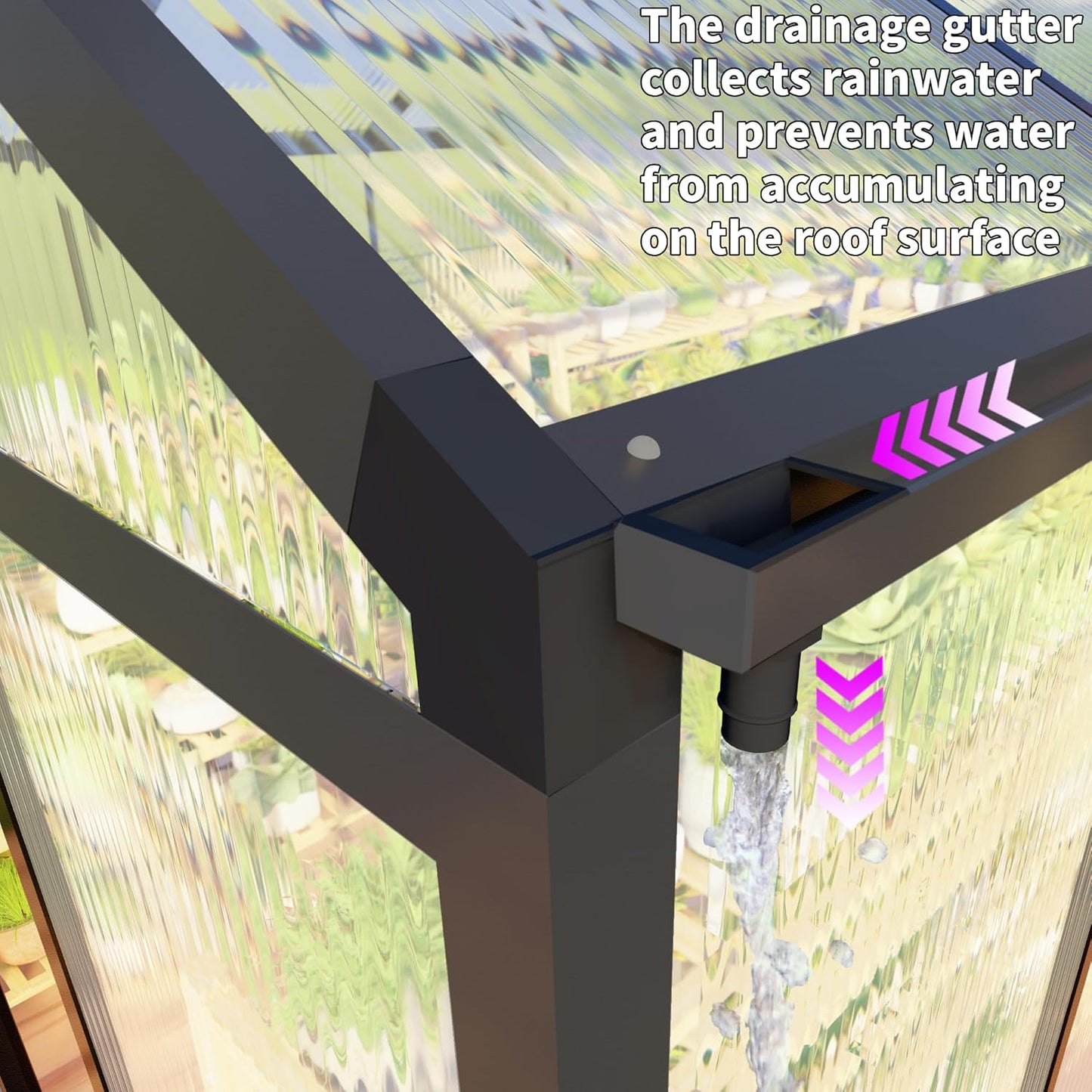 CQZY 6x8 FT Greenhouse for Outdoors,Walk-in Greenhouse for Outdoors,Dark Gray