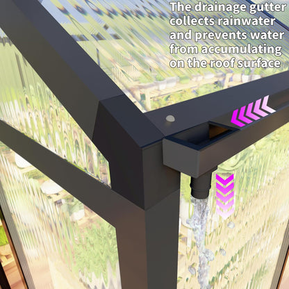 CQZY 6x8 FT Greenhouse for Outdoors,Walk-in Greenhouse for Outdoors,Dark Gray