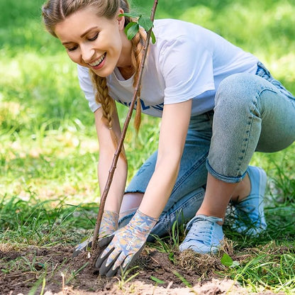 COOLJOB 6 Pairs Colorful Gardening Gloves for Women Ladies, Breathable Rubber Coated for Yard Garden, Outdoor Indoor Protective Work, Small Size, Varied Colors