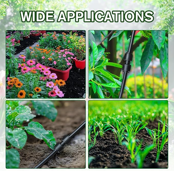 Kalolary 30PCS Quick Connect 1/4" Drip Irrigation Coupling Connectors, Drip Irrigation Part for 1/4 Inch Irrigation Tubing 2-Way Connectors Leak Free Straights Fittings for Drip Irrigation System