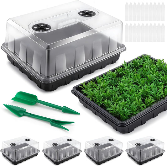 Seed Starter Tray, Seedling Starter Trays for Starting Plant Seeds, Indoor Gardening Plant Germination Trays, Black, 4PCS