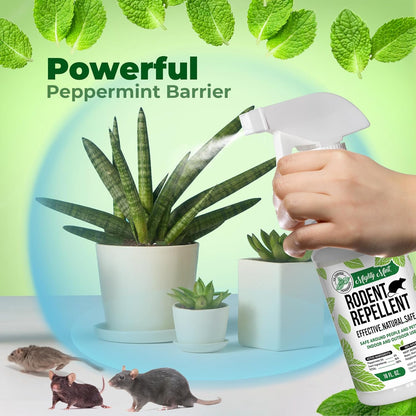 Mighty Mint Peppermint Oil Rodent Repellent Spray – Natural Indoor & Outdoor Control for Mice and Rats – Plant-Based, Extra-Strong Formula - 16 oz (Pack of 2)
