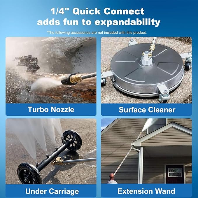 Electric Pressure Washer 5000 PSI 2.8 GPM Power Washers Electric Powered with 33ft Pressure Hose, 4 Nozzle and Foam Cannon, powerwashers for Home, Cars, Fences, Patio, Upgraded Blue