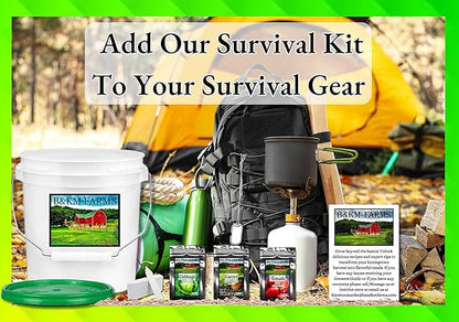 B&KM Farms 25,000+ Survival Seed Kit 5+ Year Supply. 40 Fruit & Vegetable Non-GMO Heirloom Seeds for Planting a Home Garden. Secure Emergency Weather-Proof Bucket