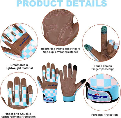 Leather-Gardening-Gloves for Women,Thorn-Proof Work-Gloves for Weeding,Digging,Planting,Pruning Yard garden Gloves