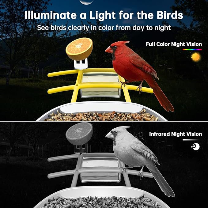 SMONET Bird Feeder with Camera B300-YE: Smart Birdhouse Camera AI Recognition Solar Powered,Outdoor Wireless WiFi Bird Feeder Watching Live Video,Funny Birthday Gifts for Mom Mother and Dad Father
