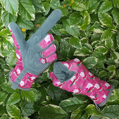 SKYDEER Premium Genuine Deerskin Suede Women's Gardening Gloves, Ultra-Soft Padded, Comfort Fit for Work (SD6612/M)