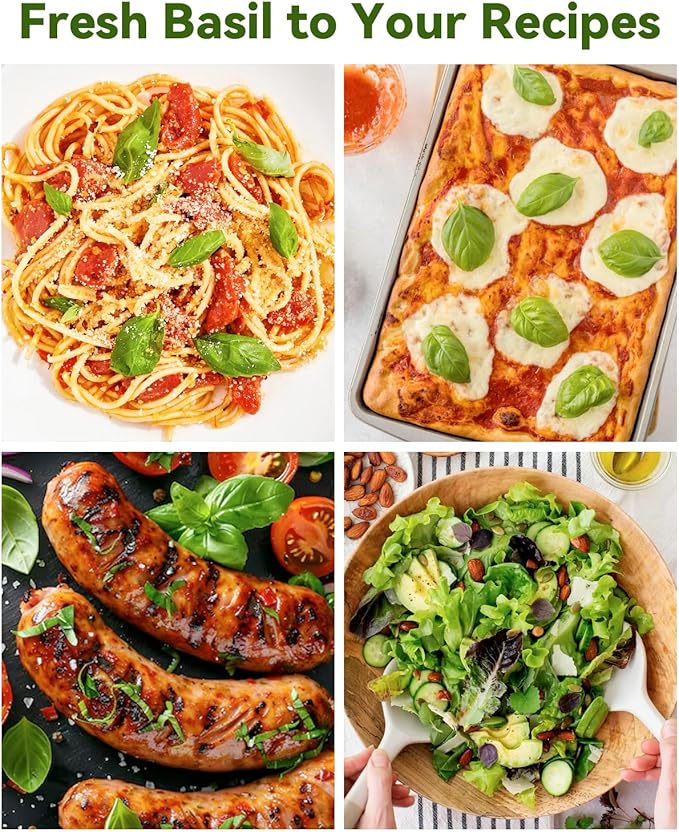 Hydroponics Seed Pod with Genovese Basil & Purple Basil, 8 Pods Complete Kit with Sponge, Basket, Dome, Label, Compatible with AeroGarden, Ahopegarden, GARDENCUBE, iDoo & MUFGA Indoor Smart Gardens