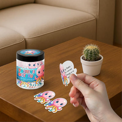 Positive Octopus Jar with 60 Daily Affirmation Cards, Emotional Support Octopus, Positive Octopus, Octopus Decor, Octopus Gifts, Motivational Cards, Inspiring Gift, Octopus Gifts For Women