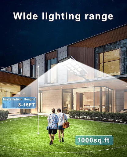 JAYNLT Solar Lights for Outside, 5 Lighting Modes Solar Flood Security Light with Motion Sensor & Dusk to Dawn&Remote, 6500K Street Lamps for Yard Garden,Shop - 4PACK