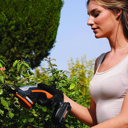 WORX WG801 20V 2 in 1 Cordless Hedge Trimmer, 4" Grass Shear & 8" Shrub Trimmer with 2 Blades, Battery & Charger Included