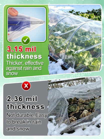 Alphatool Greenhouse Cover Plastic Sheeting - 12 x 25 ft Plant Covers Freeze Protection, Frost Cloths for Outdoor Plants, Clear Floating Row Cover for Outdoors Garden Plants Vegetables Crops