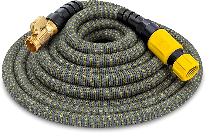 HydroTech 100 ft Expandable Garden Hose with Patented Force Control Technology - 5/8" No-Kink Flexibility, Lightweight Hose for Lawn, Garden, Car Washing, Deck and Patio Cleaning