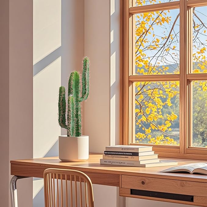 momoplant Artificial Cactus Fake Plant 31 Inch Tall Faux Cacti Plants for Home Garden Office Store Decoration