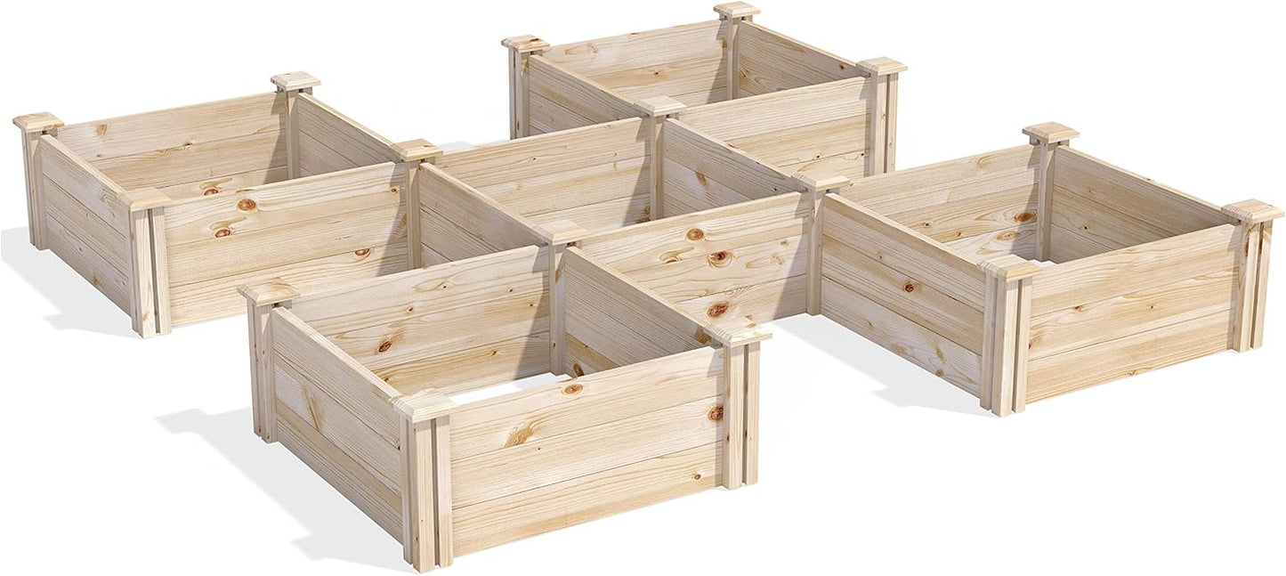 Greenes Fence Original Pine Raised Garden Bed, X Shape, 6' x 6' x 10.5" - Made in USA with American Pine