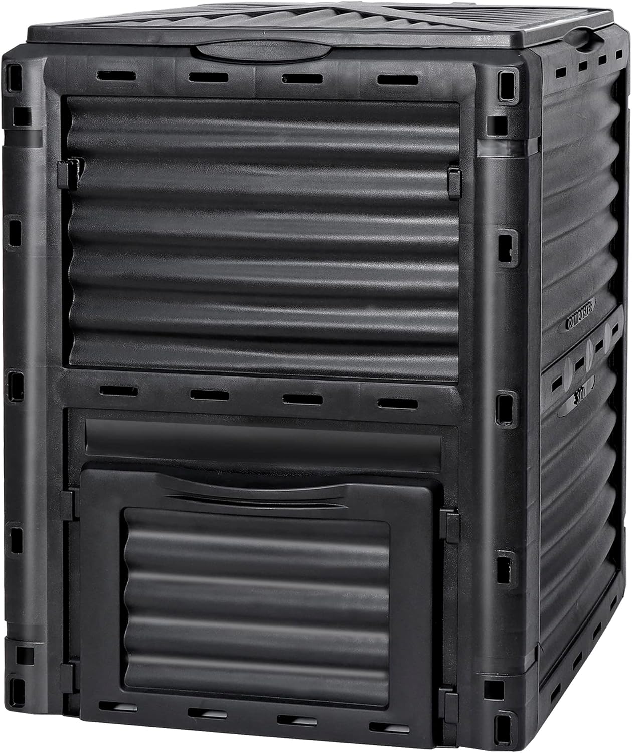 Large Garden Compost Bin, 80 Gallon (300L) Outdoor Composter Tumbler from BPA-Free Material for Fast Creation of Fertile Soil, Lightweight, Easy Assembly and Kitchen Waste Composting