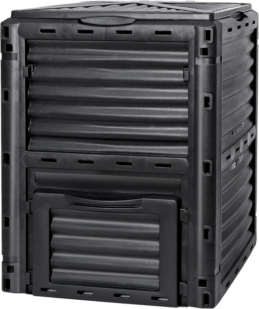 Large Garden Compost Bin, 80 Gallon (300L) Outdoor Composter Tumbler from BPA-Free Material for Fast Creation of Fertile Soil, Lightweight, Easy Assembly and Kitchen Waste Composting