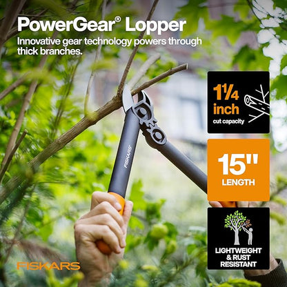 Fiskars Home Essentials Tool Kit with PowerGear Lopper, Shears, Bypass Pruner, Folding Saw with 2 Blades, IsoCore Hammer, and Utility Knife, for Indoor Use and Outdoor Gardening (6 Piece Kit)