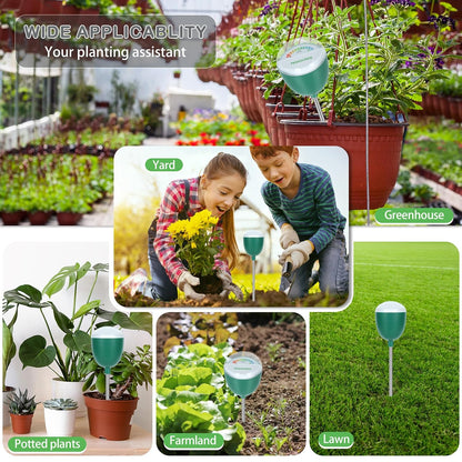 Soil Moisture Meter for Plant No Power Required Soil Hygrometer Plant Water Meter for Indoor and Outdoor Hous Plants, Garden, Farm, Lawn - Green