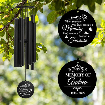 Personalized 36" Memorial Wind Chimes, Bereavement Gift to Honor a Loved One's Remembrance, Sympathy Gift for Loss of Mother Father Husband, for Outdoor Garden