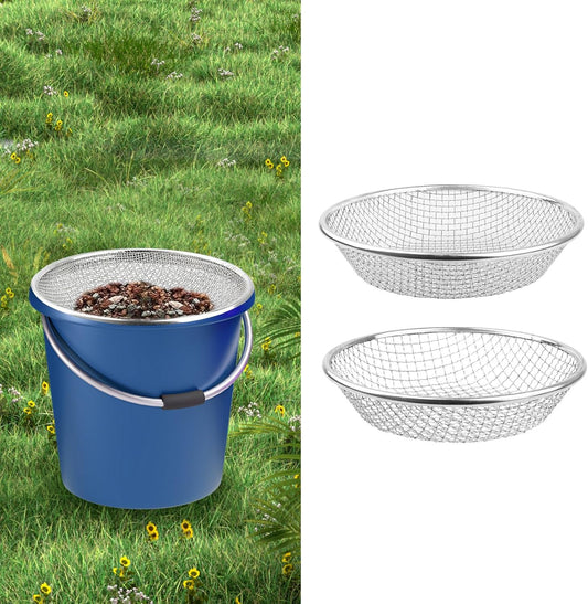 2Pcs Soil, Sand, and Compost Sifter for Gardening – Sieve for Rocks, Dirt, and Organic Material – Fits 5-Gallon Buckets(1/4In&3/8In Mesh)