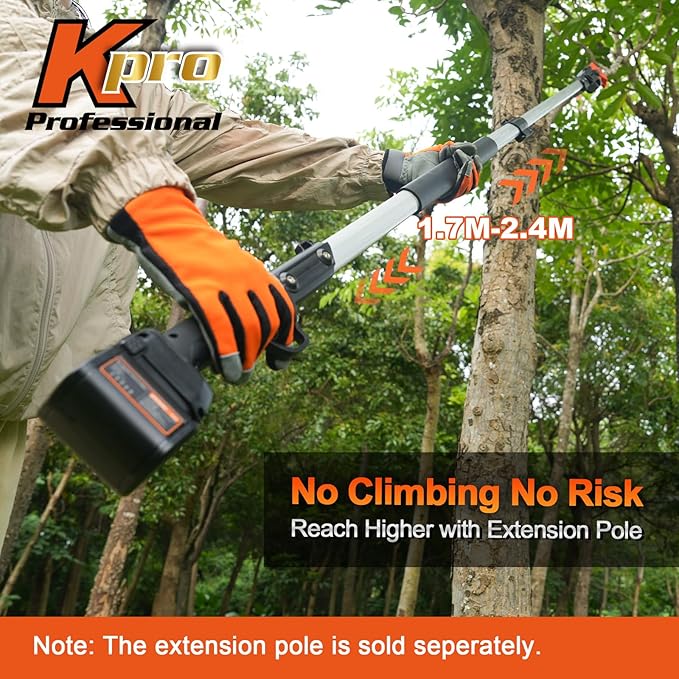 Kebtek Battery Powered Pruning Shears 35mm Electric Pruners Cordless with Battery 4000mAh 21V Compatible with Extension Pole Professional Lightweight For Gardening Tree Trimming Heavy Duty KT 9035