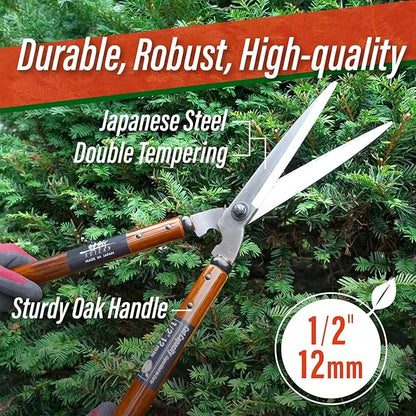 SUIZAN Hedge Shears 22.6" - Professional Japanese Garden Clippers for Precise Trimming Gardening Tools